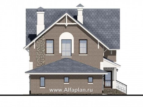 Проекты домов Альфаплан - Дом из газобетона «Оптима» - превью фасада №3