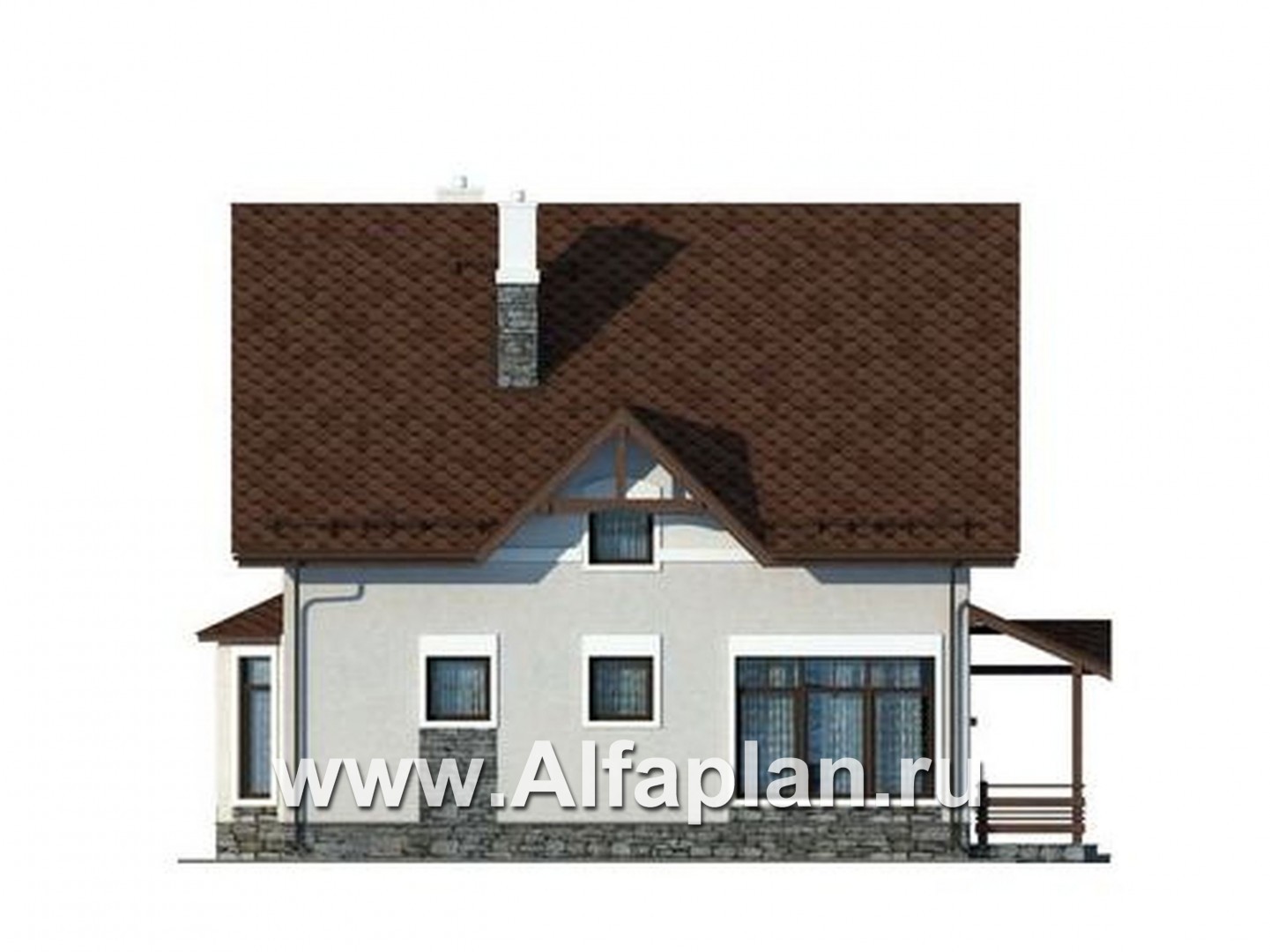Проекты домов Альфаплан - Компактный и экономичный загородный дом - изображение фасада №2