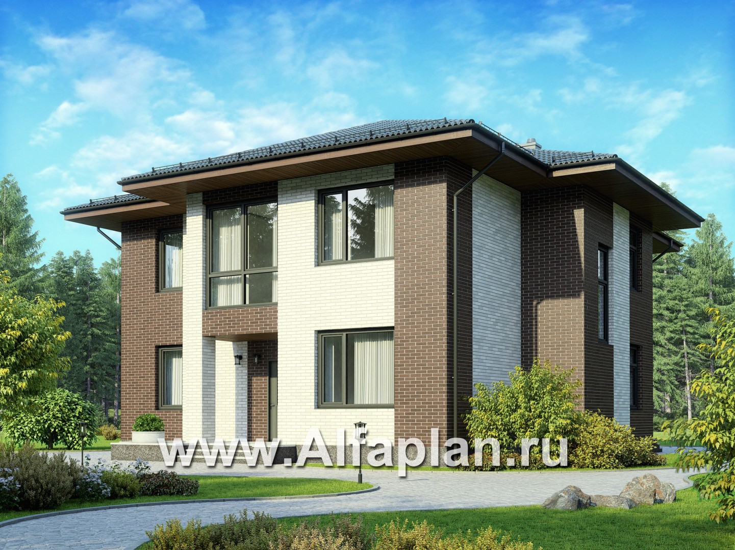 Проекты домов Альфаплан - Двухэтажный комфортный загородный дом. - дополнительное изображение №2
