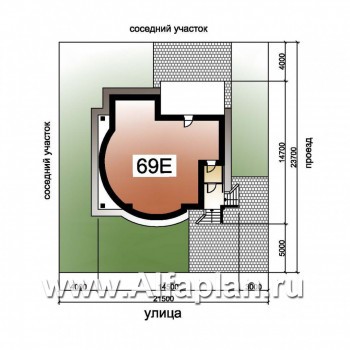 «Свой остров» - проект дома с мансардой, планировка с полукруглым эркером - превью дополнительного изображения №6