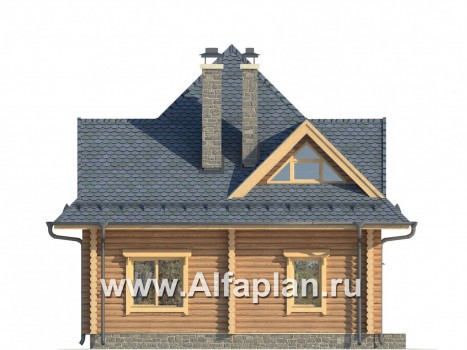 Проекты домов Альфаплан - Компактный деревянный дом - превью фасада №4
