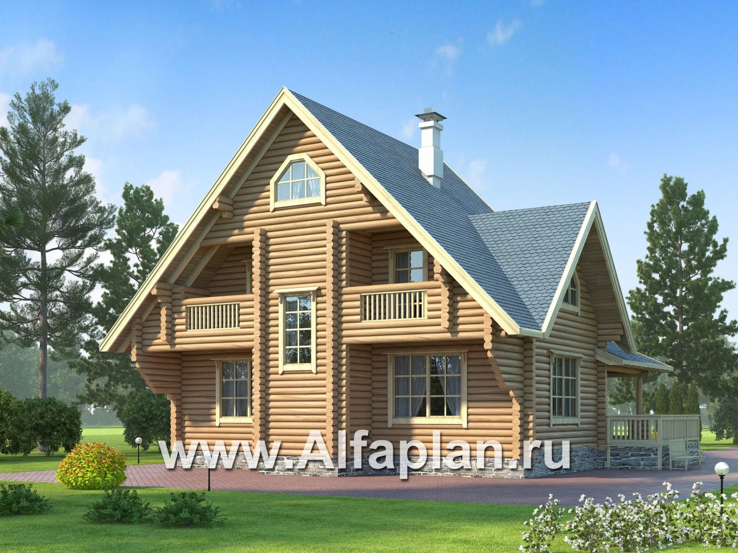 Проекты домов Альфаплан - Традиционный деревянный загородный дом - дополнительное изображение №2