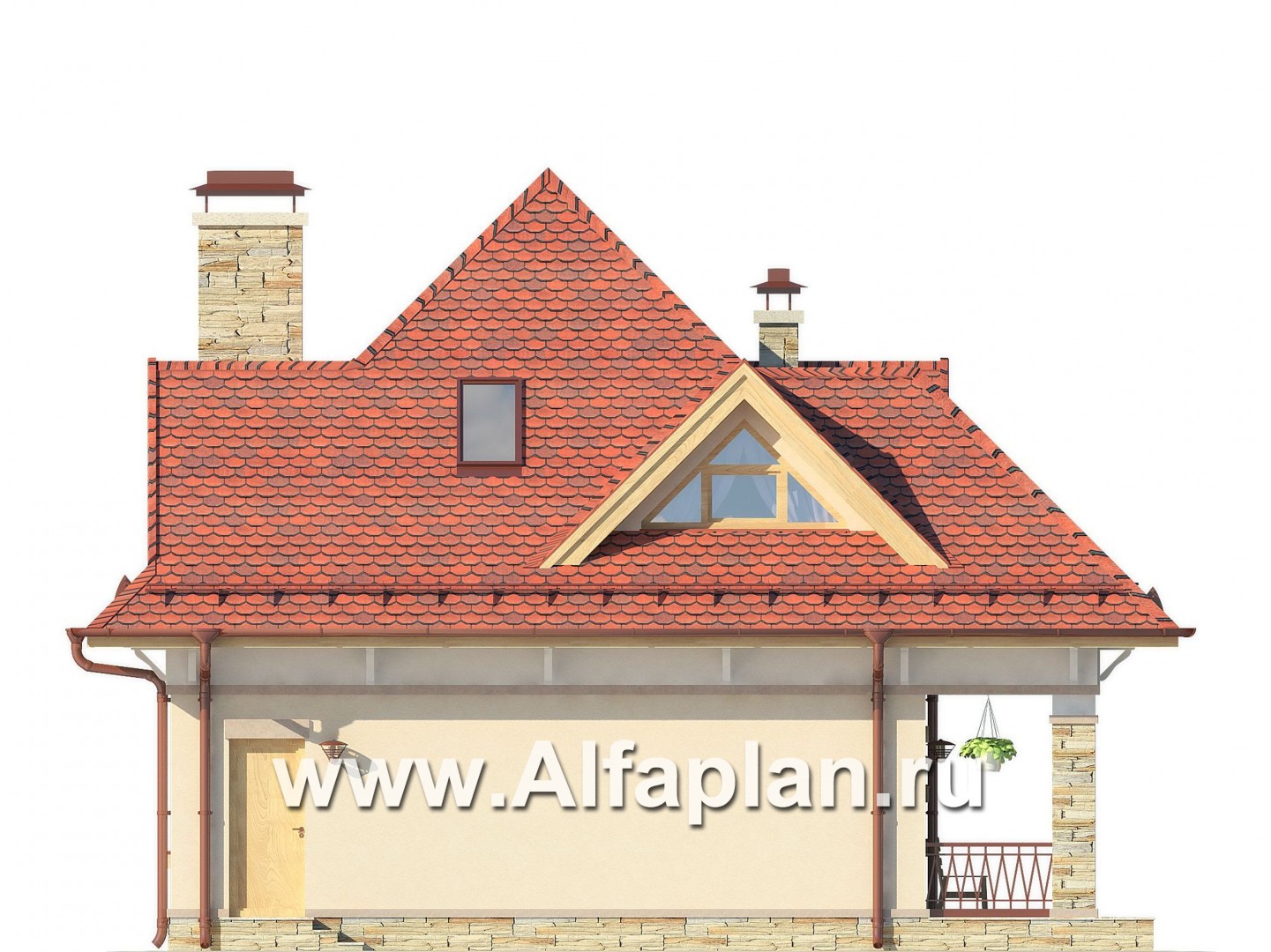 Проекты домов Альфаплан - Компактный и вместительный загородный дом - изображение фасада №2