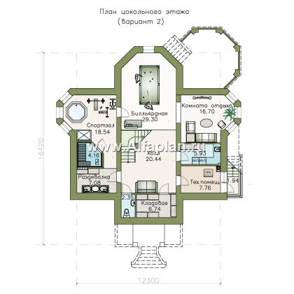 Проекты домов Альфаплан - «Головин плюс» - особняк в стиле Петровских традиций - превью плана проекта №2