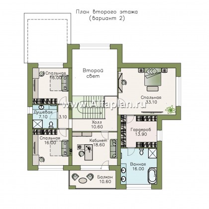 Проекты домов Альфаплан - «Висла» — особняк с двусветной столовой - превью плана проекта №3