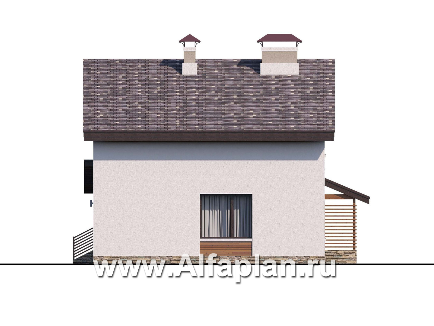Проекты домов Альфаплан - «Оптима»- проект двухэтажного дома, в современном стиле, удобная планировка - изображение фасада №2