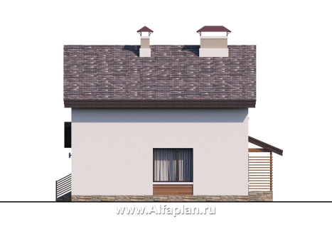Проекты домов Альфаплан - «Оптима»- проект двухэтажного дома, в современном стиле, удобная планировка - превью фасада №2