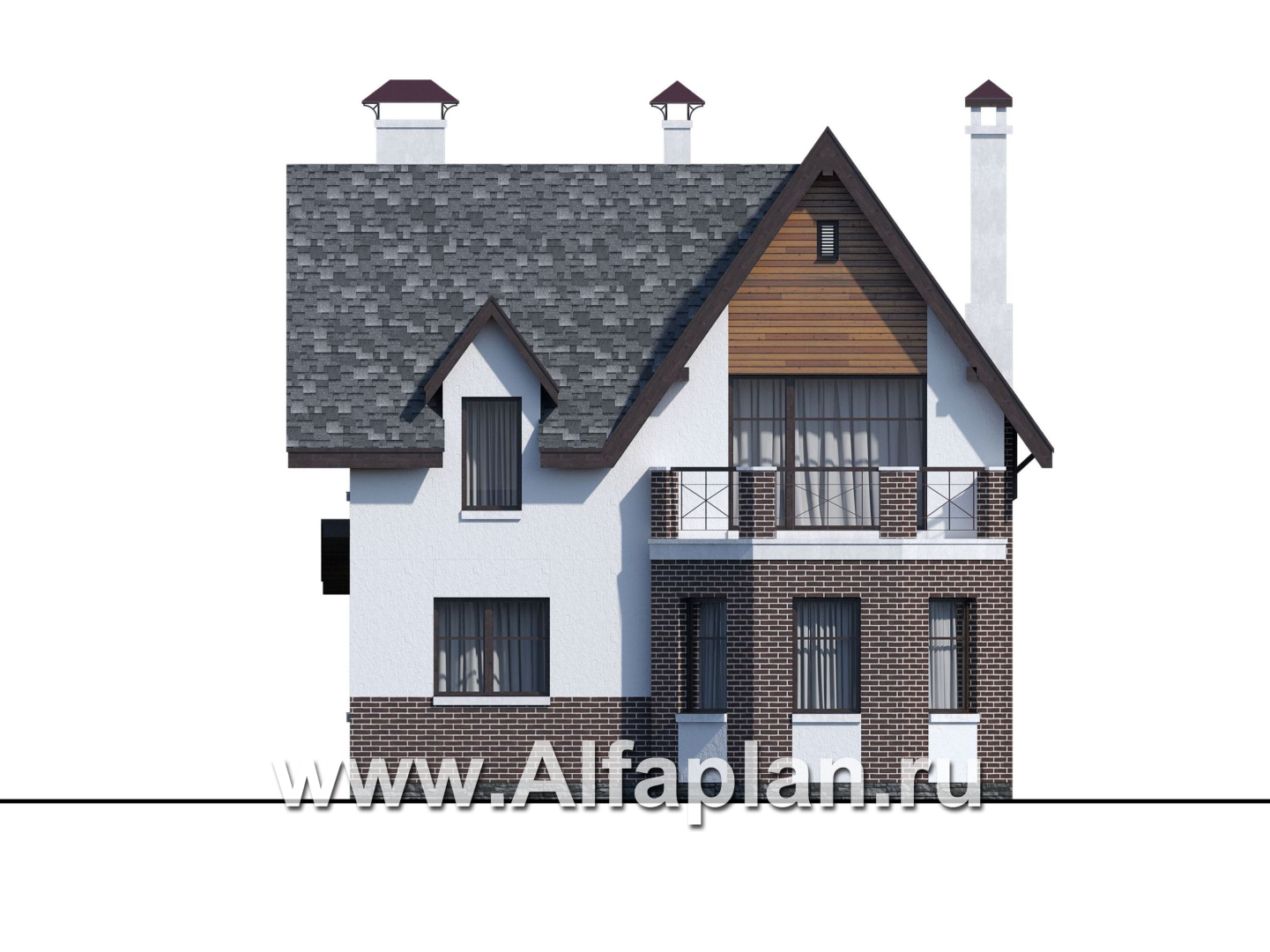 Проекты домов Альфаплан - «Стелла»- стильный дом для маленького участка - изображение фасада №4