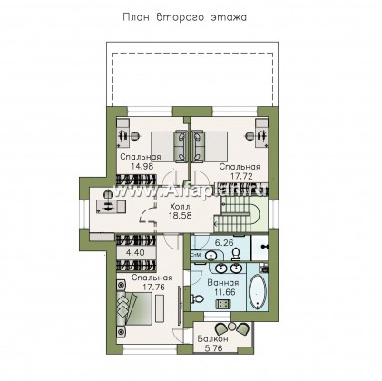 Проекты домов Альфаплан - «Ирида» - стильный современный дом - превью плана проекта №2
