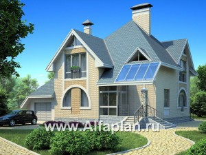 Проекты домов Альфаплан - Загородный дом с компактным планом - превью основного изображения
