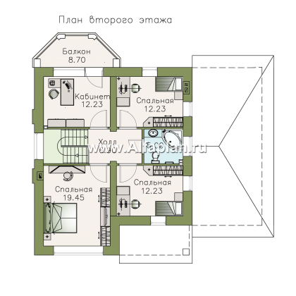 Проекты домов Альфаплан - «Стелла»- стильный дом с гаражом для маленького участка - превью плана проекта №2