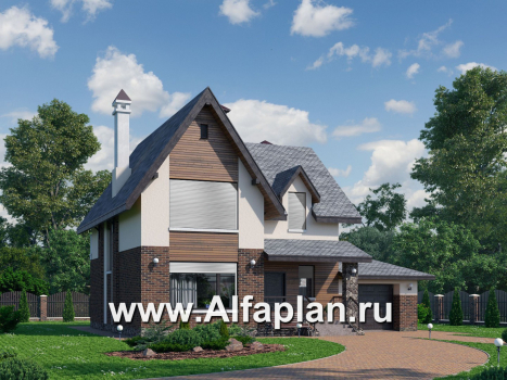 Проекты домов Альфаплан - «Стелла»- стильный дом с гаражом для маленького участка - превью дополнительного изображения №1