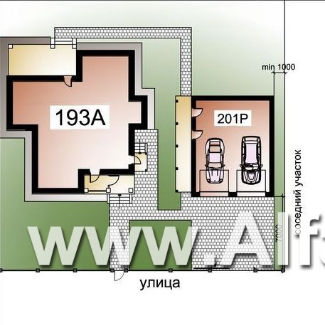 «Северная корона»_ДУО  - проект двухэтажного коттеджа в стиле модерн + проект гаража на 2 авто - дизайн дома №1