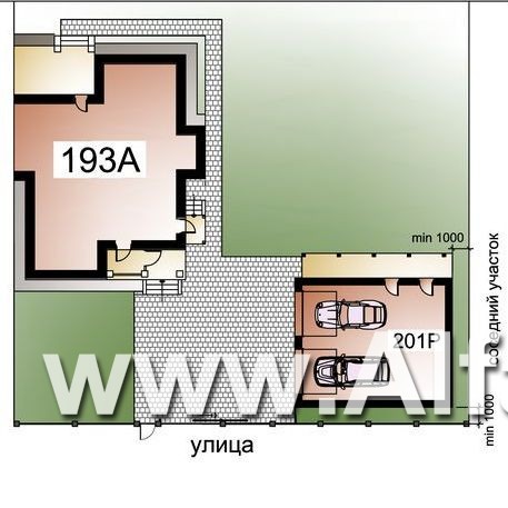 «Северная корона»_ДУО  - проект двухэтажного коттеджа в стиле модерн + проект гаража на 2 авто - дизайн дома №2
