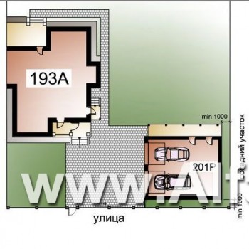 «Северная корона»_ДУО  - проект двухэтажного коттеджа в стиле модерн + проект гаража на 2 авто - превью дополнительного изображения №2
