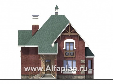 Проекты домов Альфаплан - «Магистр» - двухэтажный  дом с эркером - превью фасада №1