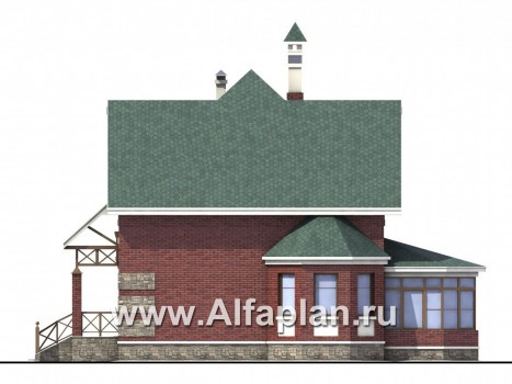 Проекты домов Альфаплан - «Магистр» - двухэтажный  дом с эркером - превью фасада №2