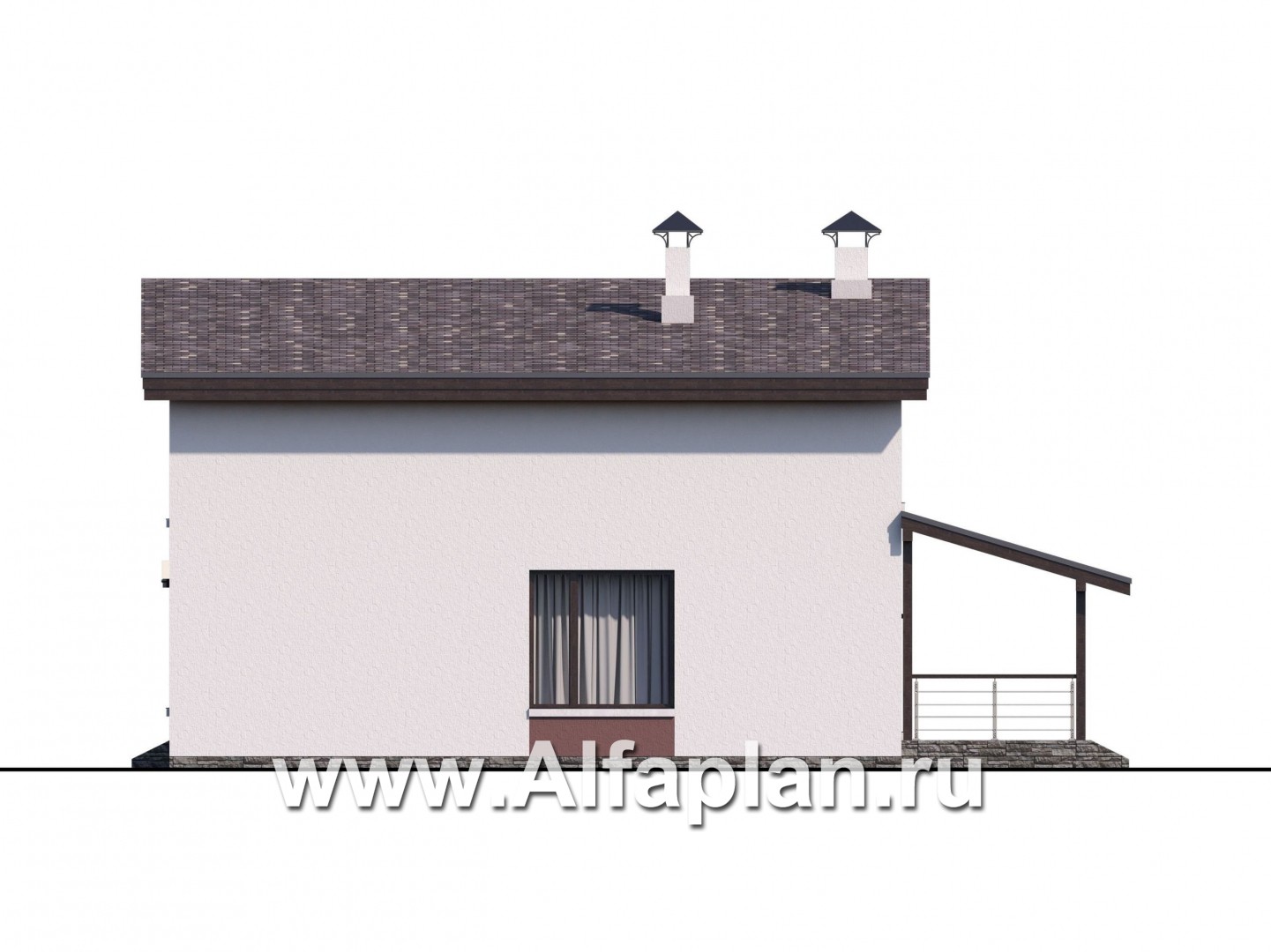 Проекты домов Альфаплан - «Арс» - дом с односкатной кровлей для узкого участка - изображение фасада №3