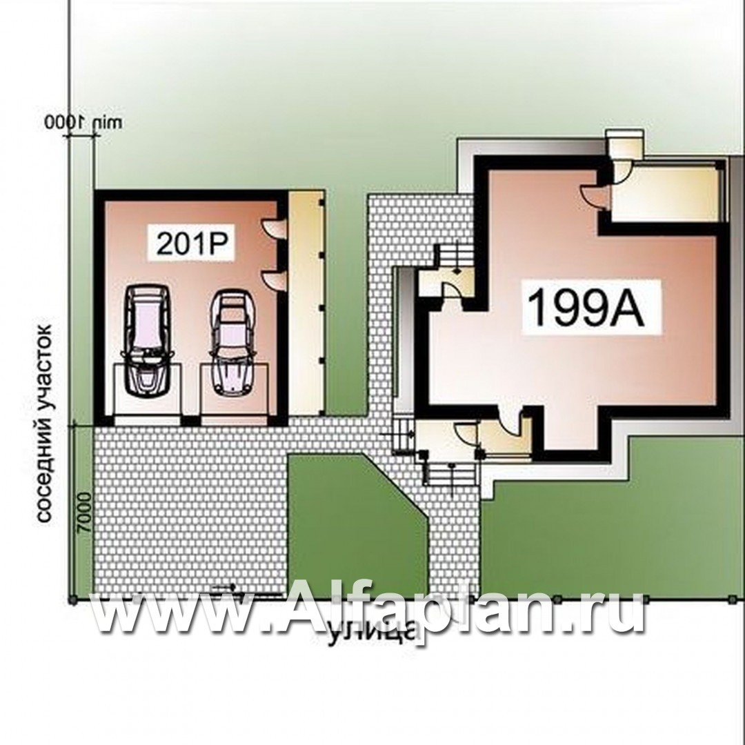 «Зазеркалье»_ДУО - проект двухэтажного коттеджа + проект гаража на 2 авто - дизайн дома №2