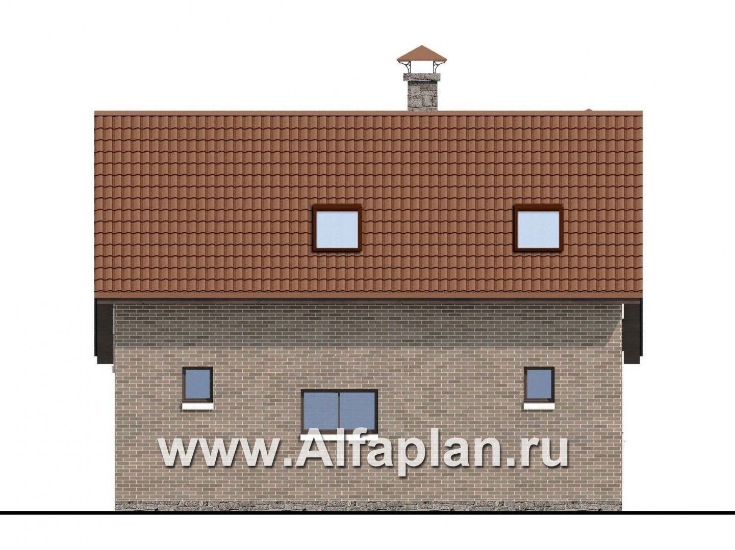 «Отдых» - проект коттеджа с мансардой, планировка со спальней на 1 эт, с большой террасой, дача, дом для отдыха - фасад дома