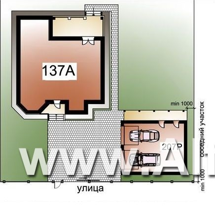 «Феникс»_ДУО - проект двухэтажного коттеджа + проект гаража на 2 авто - дизайн дома №2
