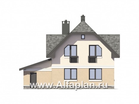 Проекты домов Альфаплан - Экономичный дом с гаражом - превью фасада №3