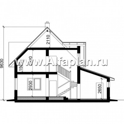 Проекты домов Альфаплан - Экономичный дом с гаражом - превью плана проекта №3