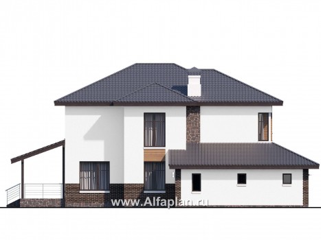Проекты домов Альфаплан - «Ирида» - стильный современный дом с гаражом на два автомобиля - превью фасада №3