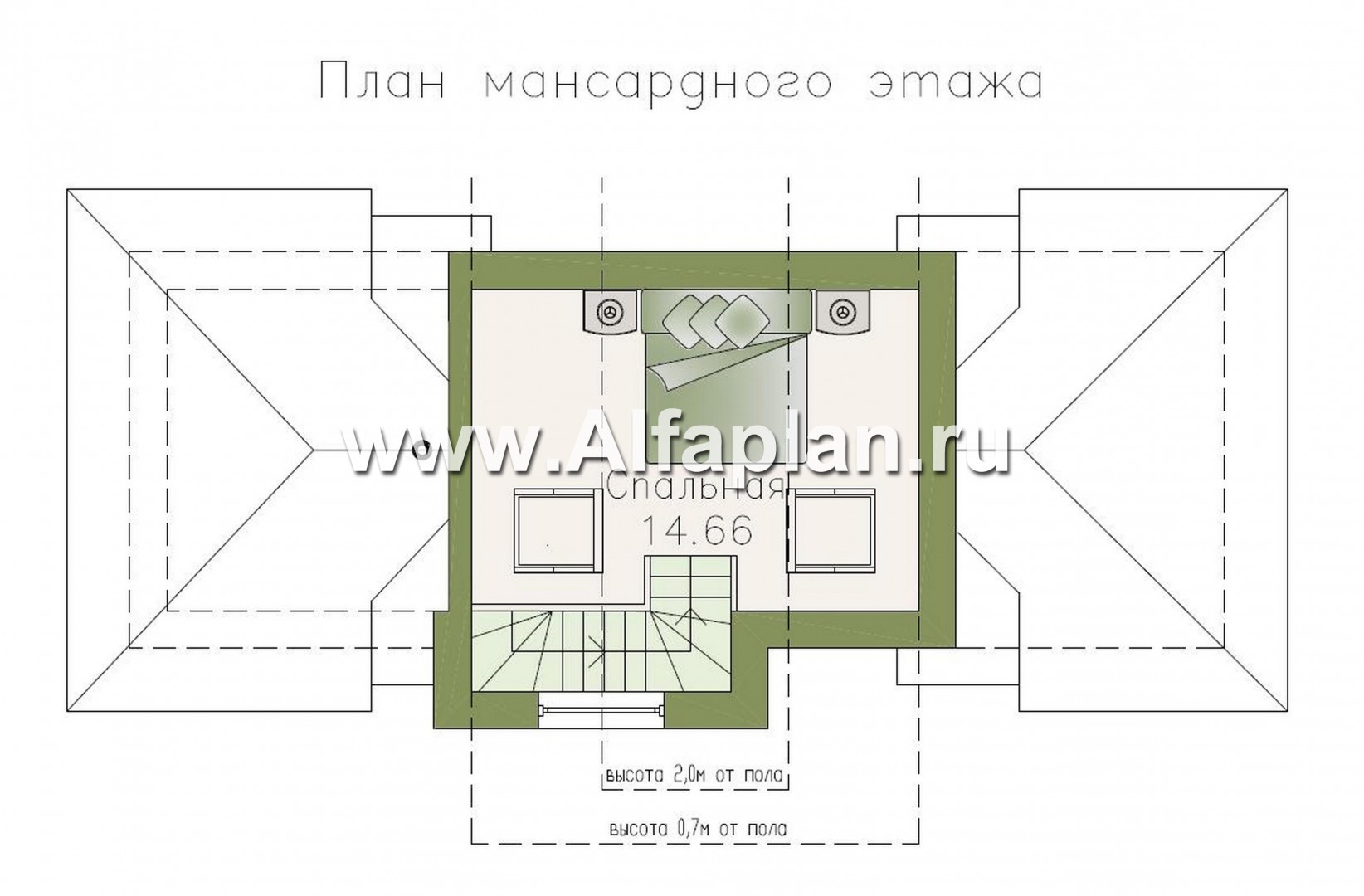 Проект бани с студией в мансарде - план дома