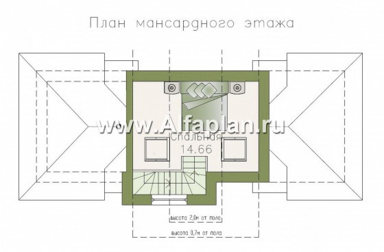 Проекты домов Альфаплан - Комфортная баня с жилой мансардой - превью плана проекта №2