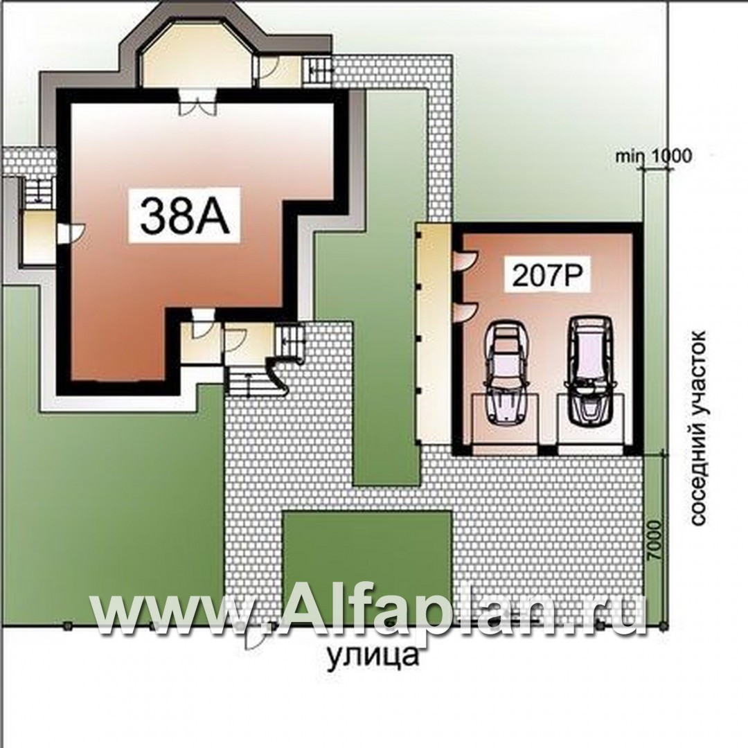 «Приорат»_ДУО - проект дома с мансардой + проект гаража на 2 авто - дизайн дома №1