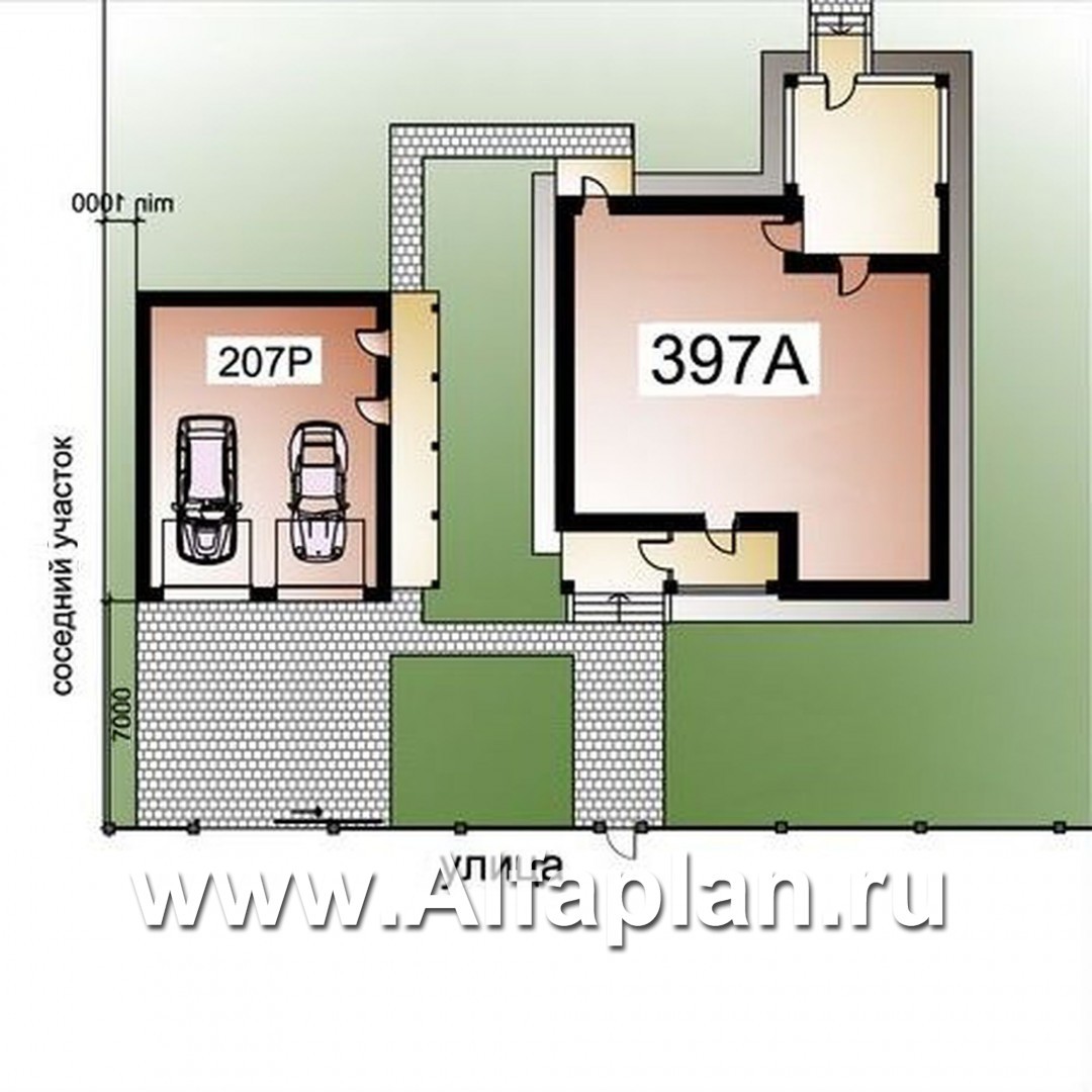 «Плоды успеха»_ДУО - проект двухэтажного дома + проект гаража на 2 автомобиля - дизайн дома №1