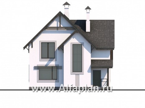 «Арматор» - современный проект дома с мансардой, с террасой и лоджией - превью фасада дома