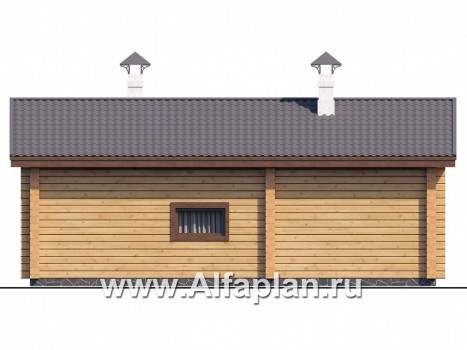 Проекты домов Альфаплан - Проект бани, из дерева, из клееного бруса, с эркером - превью фасада №4