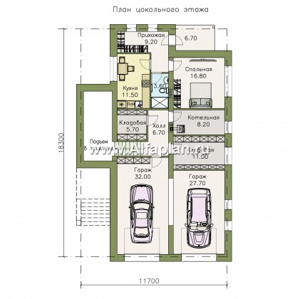 Проекты домов Альфаплан - Трехэтажный классический особняк для узкого участка - превью плана проекта №1