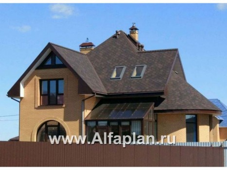 Проекты домов Альфаплан - «Солярис» - загородный дом с двусветной гостиной - превью дополнительного изображения №2