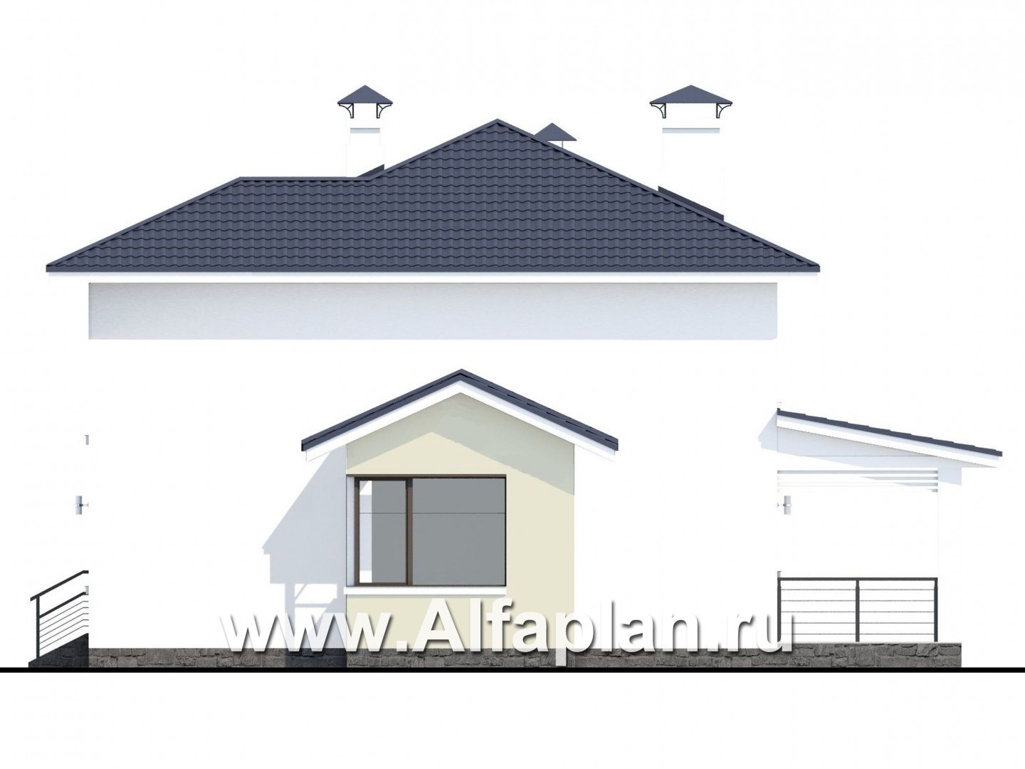 «Лотос» - проект современного двухэтажного дома, 3 спальни, с террасой, в стиле минимализм - фасад дома