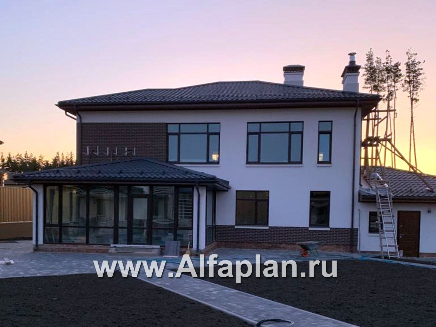 «Прайд» - проект современного двухэтажного дома, мастер спальня, с террасой и сауной, гараж на 2 авто - дизайн дома №7