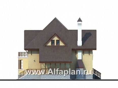 Проекты домов Альфаплан - «Суперстилиса» - удобный дом с рациональной планировкой - превью фасада №3