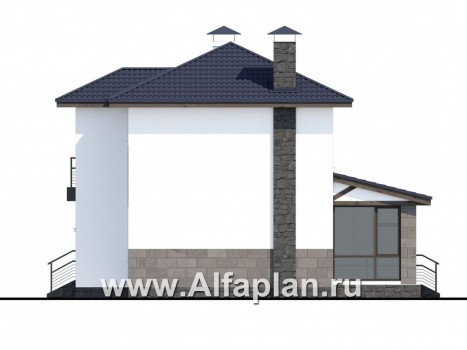 Проекты домов Альфаплан - «Мотивация успеха» - дом, обращенный  окнами в сад - превью фасада №2