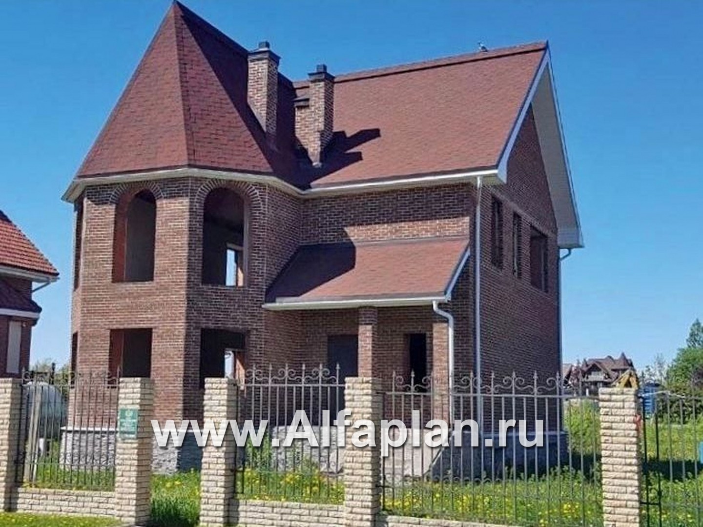 «Аристо» - проект двухэтажного дома с гаражом, с эркером и с террасой,  с навесом для авто - дизайн дома №4