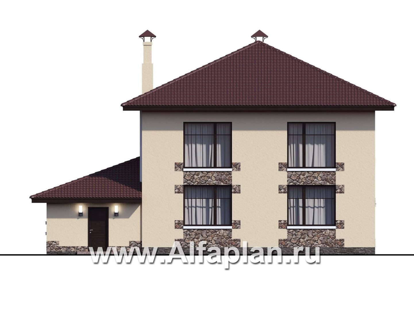 Проекты домов Альфаплан - «Вереск» — компактный и рациональный дом с гаражом - изображение фасада №4