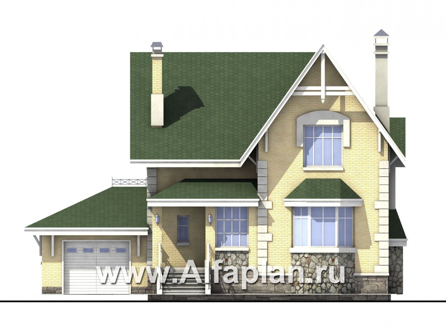 Проекты домов Альфаплан - «Ретростилиса» - рациональный дом - - изображение фасада №1