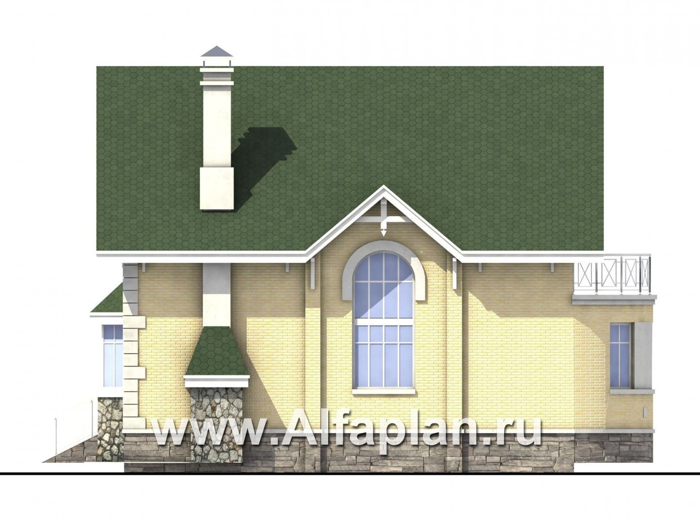 Проекты домов Альфаплан - «Ретростилиса» - рациональный дом с гаражом - изображение фасада №2