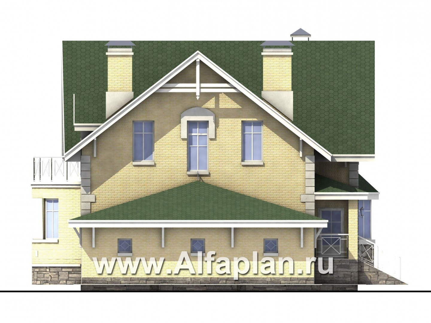 Проекты домов Альфаплан - «Ретростилиса» - рациональный дом - - изображение фасада №3