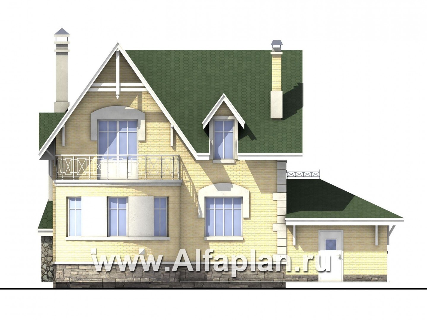 Проекты домов Альфаплан - «Ретростилиса» - рациональный дом - - изображение фасада №4