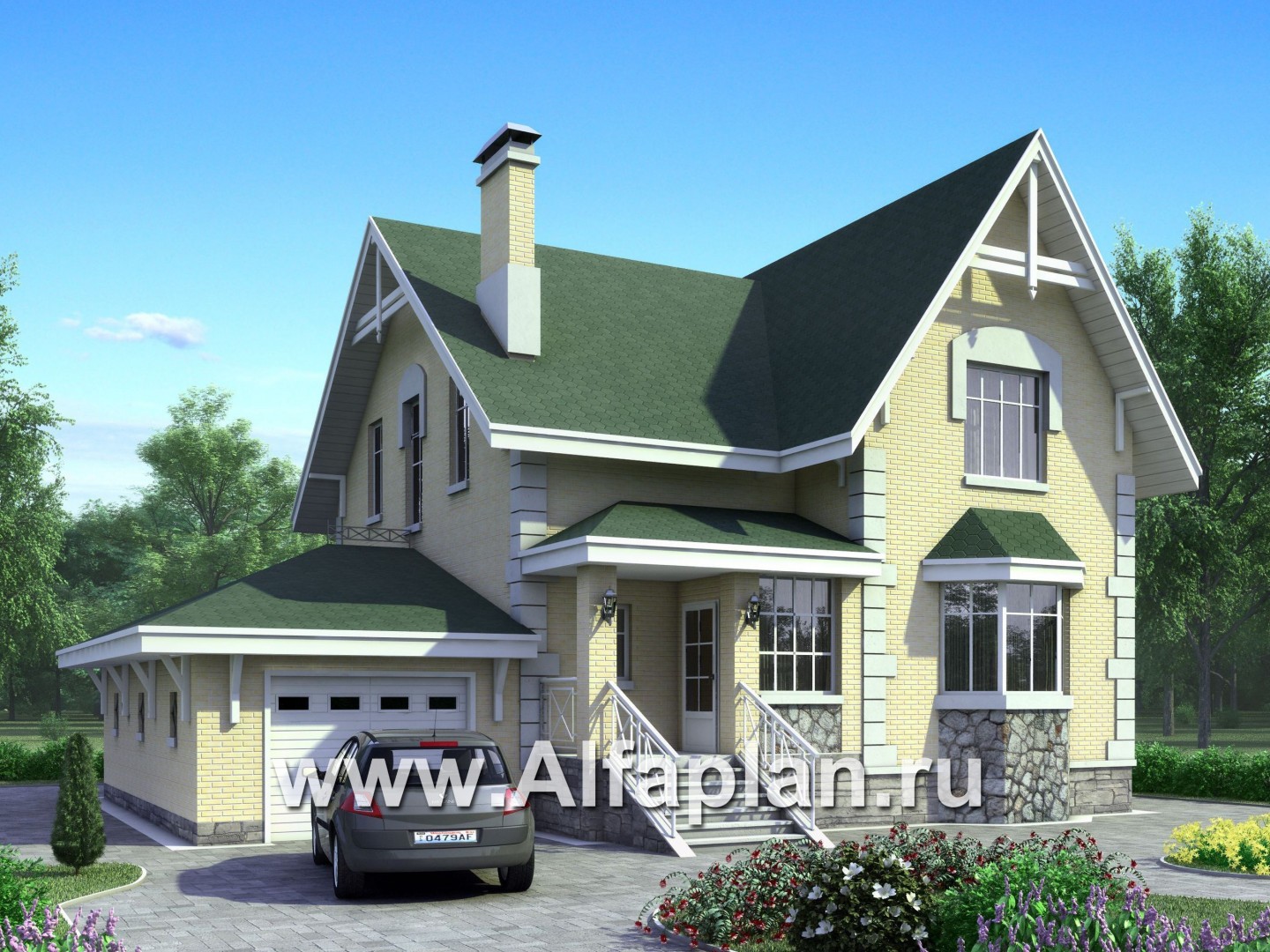 Проекты домов Альфаплан - «Ретростилиса» - рациональный дом - - основное изображение