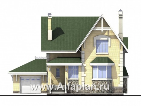 Проекты домов Альфаплан - «Ретростилиса» - рациональный дом - - превью фасада №1