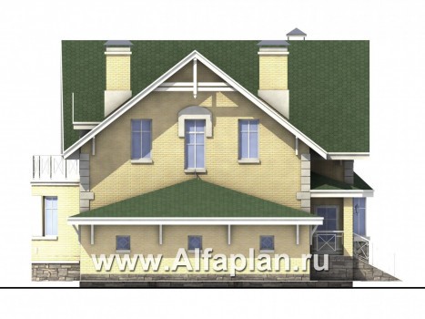 Проекты домов Альфаплан - «Ретростилиса» - рациональный дом - - превью фасада №3