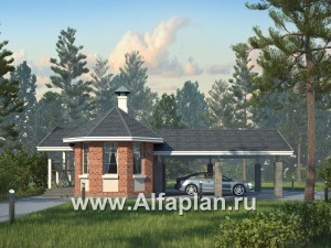 Превью проекта «Комфортабельная баня с навесом для автомобилей»